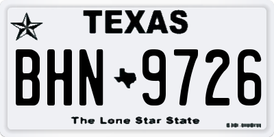 TX license plate BHN9726