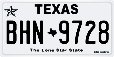 TX license plate BHN9728