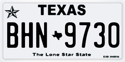 TX license plate BHN9730