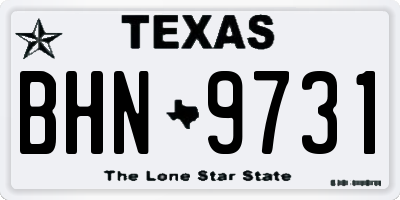 TX license plate BHN9731