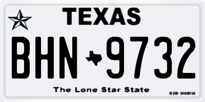 TX license plate BHN9732