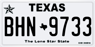 TX license plate BHN9733