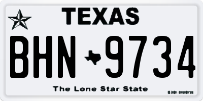 TX license plate BHN9734