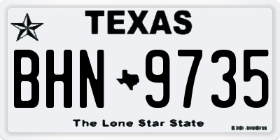 TX license plate BHN9735