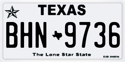 TX license plate BHN9736