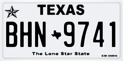 TX license plate BHN9741