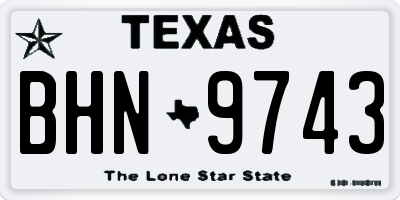 TX license plate BHN9743