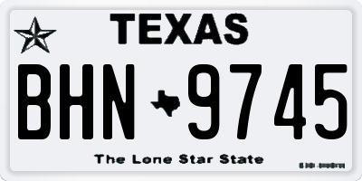 TX license plate BHN9745