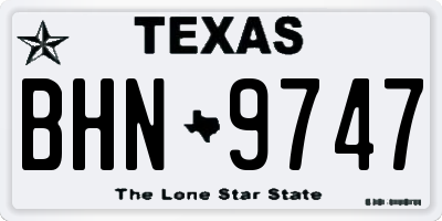 TX license plate BHN9747