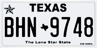 TX license plate BHN9748