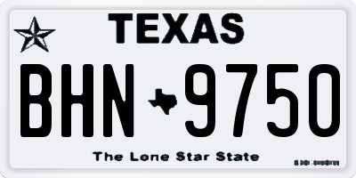 TX license plate BHN9750