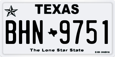 TX license plate BHN9751