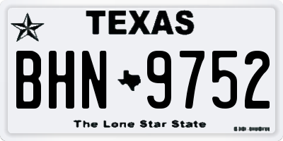 TX license plate BHN9752