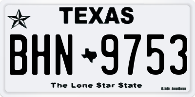 TX license plate BHN9753