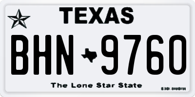 TX license plate BHN9760
