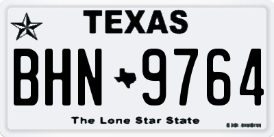 TX license plate BHN9764
