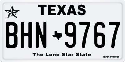 TX license plate BHN9767