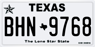 TX license plate BHN9768