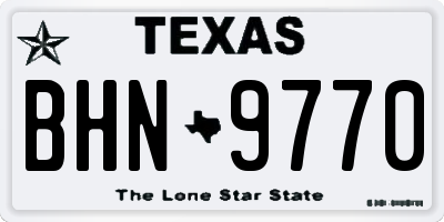 TX license plate BHN9770