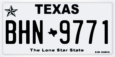 TX license plate BHN9771