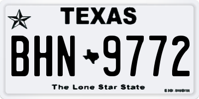 TX license plate BHN9772