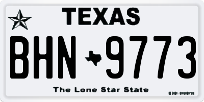 TX license plate BHN9773