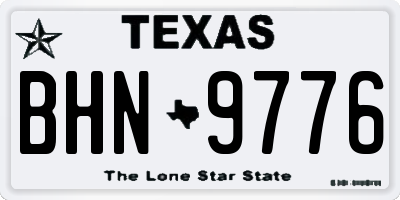 TX license plate BHN9776