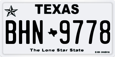 TX license plate BHN9778