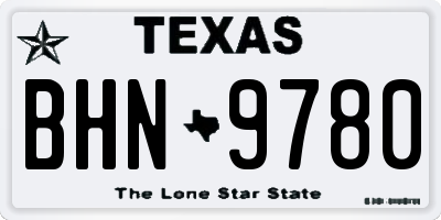TX license plate BHN9780