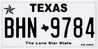 TX license plate BHN9784