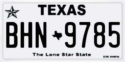 TX license plate BHN9785