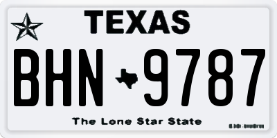 TX license plate BHN9787