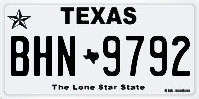 TX license plate BHN9792