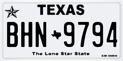 TX license plate BHN9794