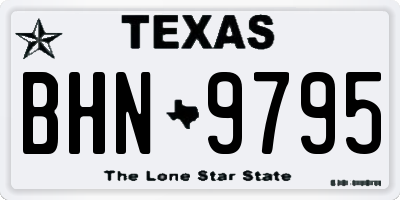 TX license plate BHN9795