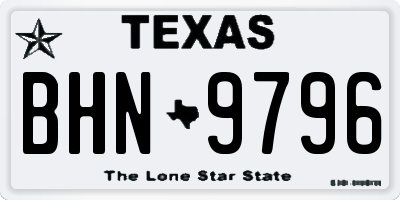 TX license plate BHN9796
