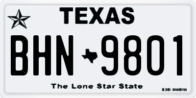 TX license plate BHN9801