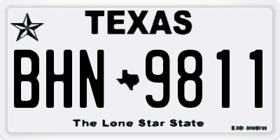 TX license plate BHN9811