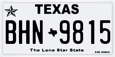 TX license plate BHN9815