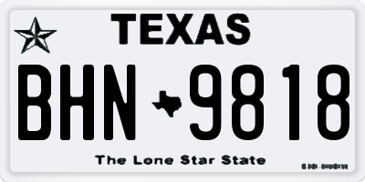 TX license plate BHN9818