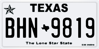 TX license plate BHN9819