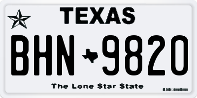 TX license plate BHN9820