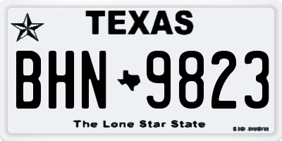 TX license plate BHN9823