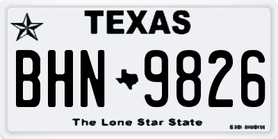 TX license plate BHN9826