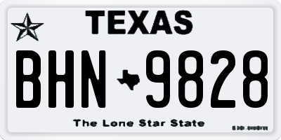 TX license plate BHN9828