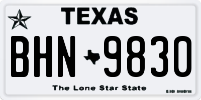 TX license plate BHN9830
