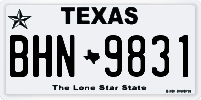 TX license plate BHN9831