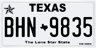 TX license plate BHN9835