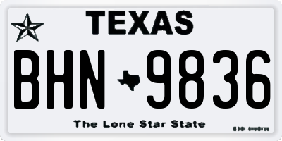 TX license plate BHN9836