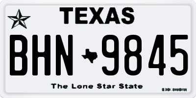 TX license plate BHN9845
